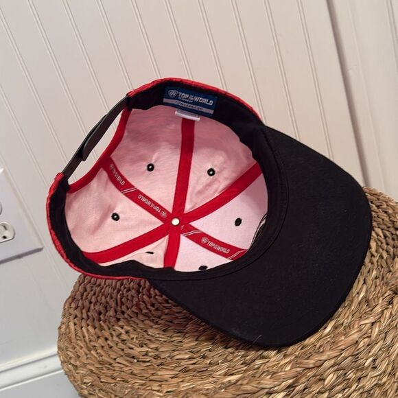 Top of the World Red and Black Adjustable Hat - Picture 5 of 9